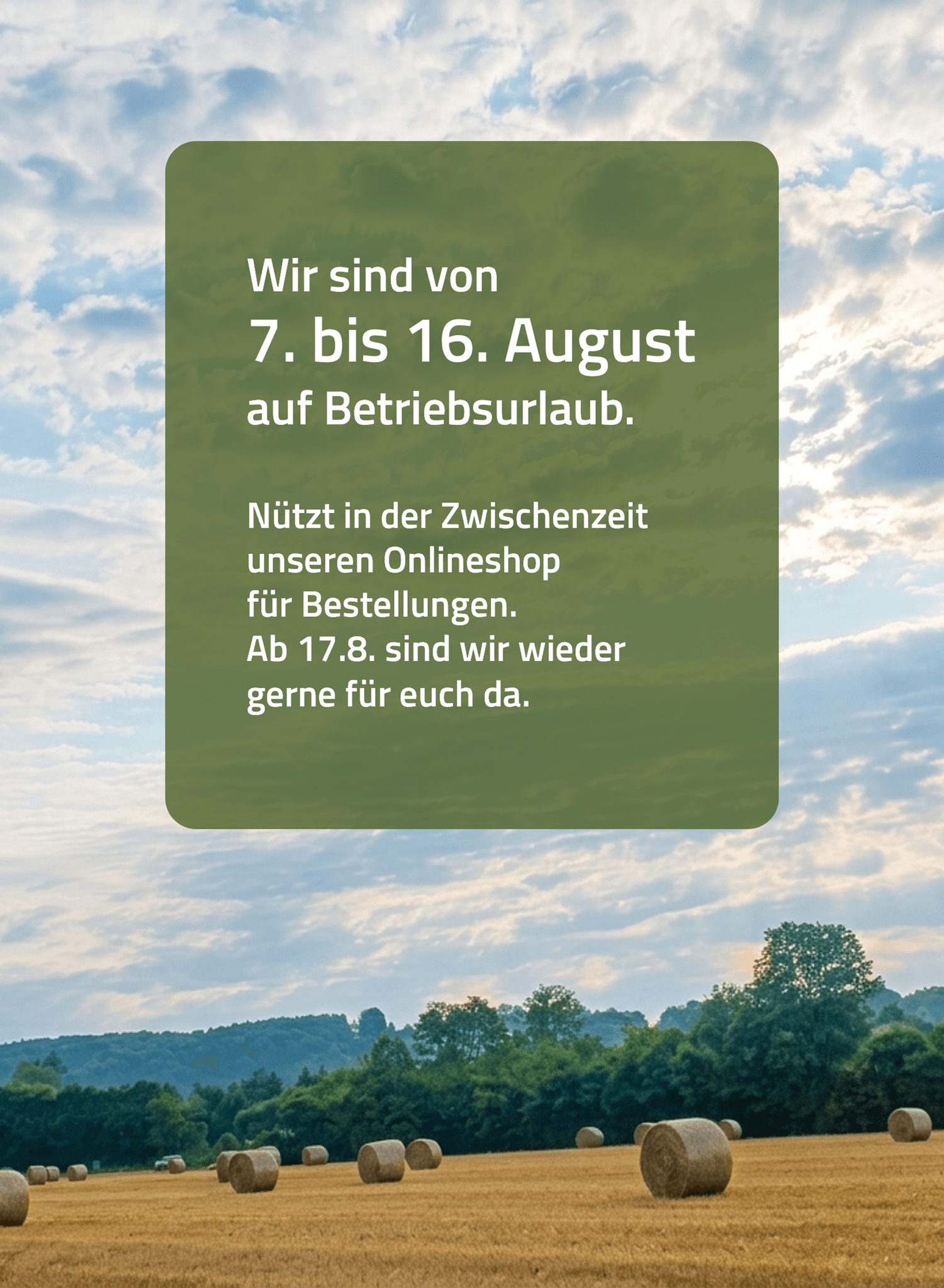 Betriebsurlaub 2026