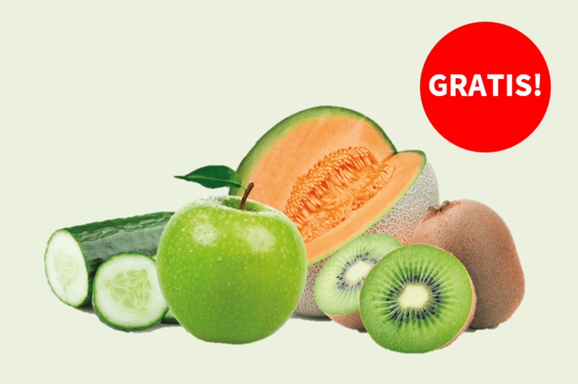 gratis Apfel Kiwi Melone - so lange der Vorrat reicht