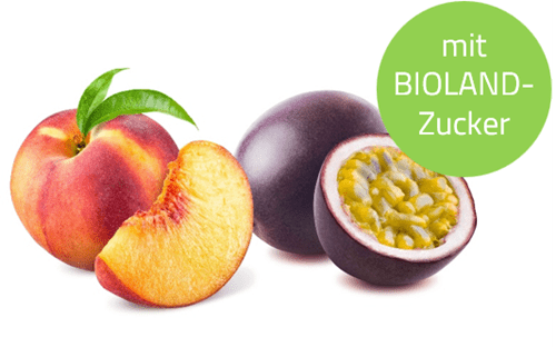 Pfirsich Maracuja kbA mit BIOLAND-Zucker