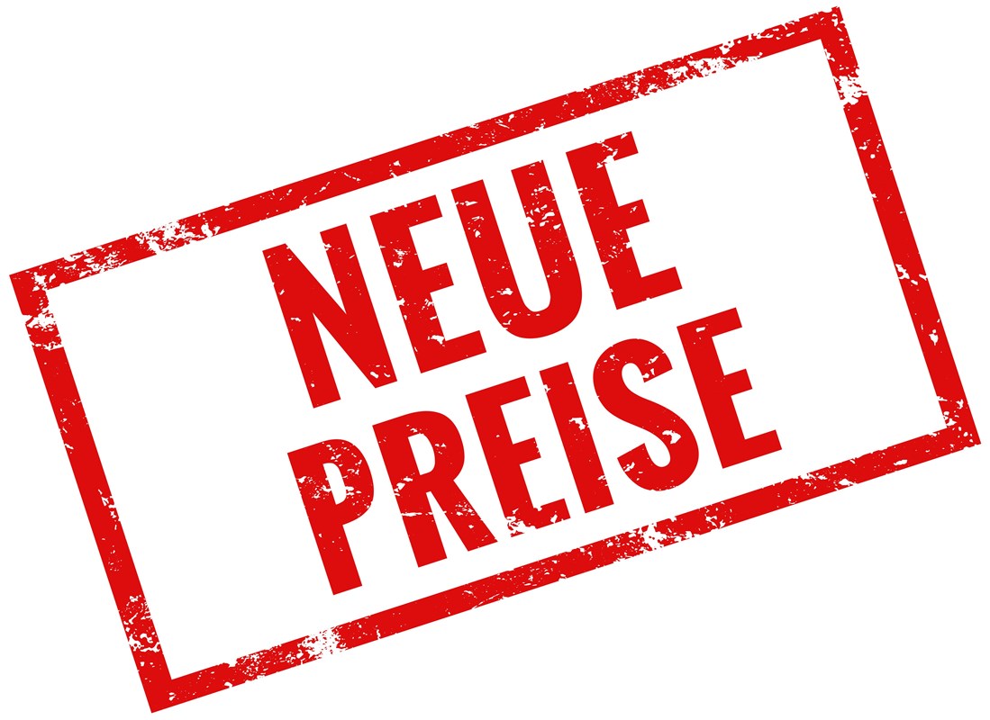 Neue Preisliste gültig ab 1.3.2026